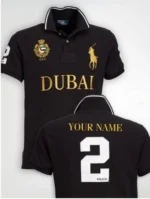 Black Dubai Classic Cotton High Quality Embroidered Men's Fashion Polo Shirt - Image 2