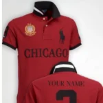Chicago Red City Fashion Loose Breathable Embroidered Men's Cotton Polo Shirt