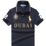 Black Dubai Classic Cotton High Quality Embroidered Men's Fashion Polo Shirt