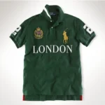 Ralph Lauren dark green London city style fashionable high-quality cotton embroidered polo shirt