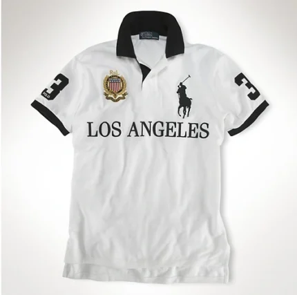 Los Angeles City Classic Style High Quality Embroidered Men's Fashion Polo Shirt