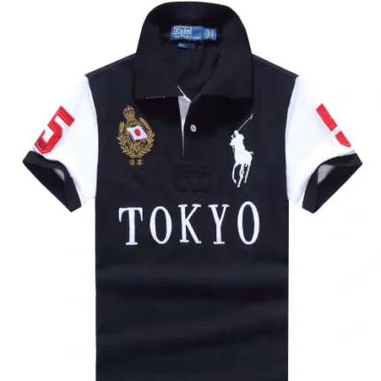 Tokyo City Classic Style High Quality Embroidered Men's Fashion Polo Shirt